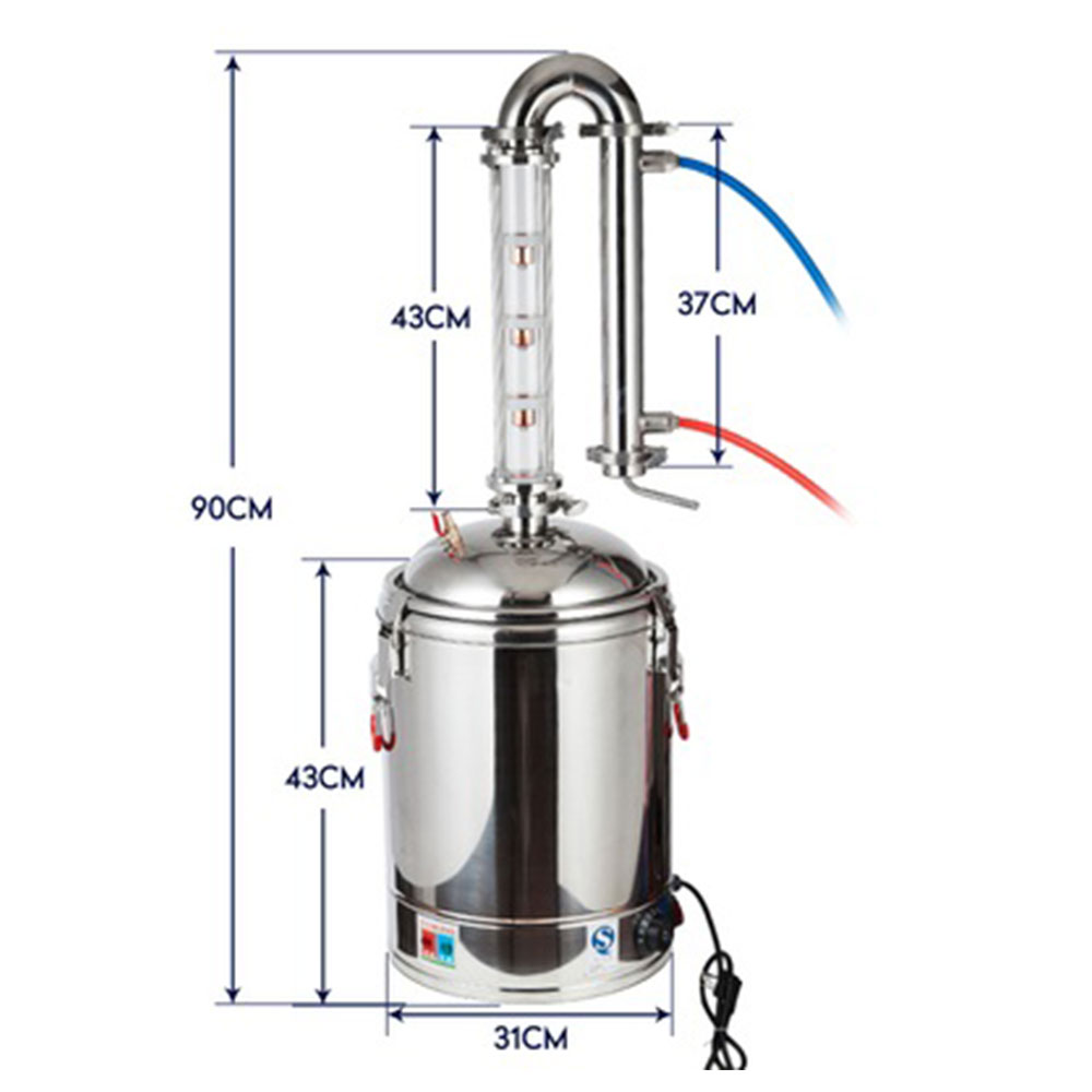 Wine Beer Distillation - Destilador Elétrico de 22L para Produção
