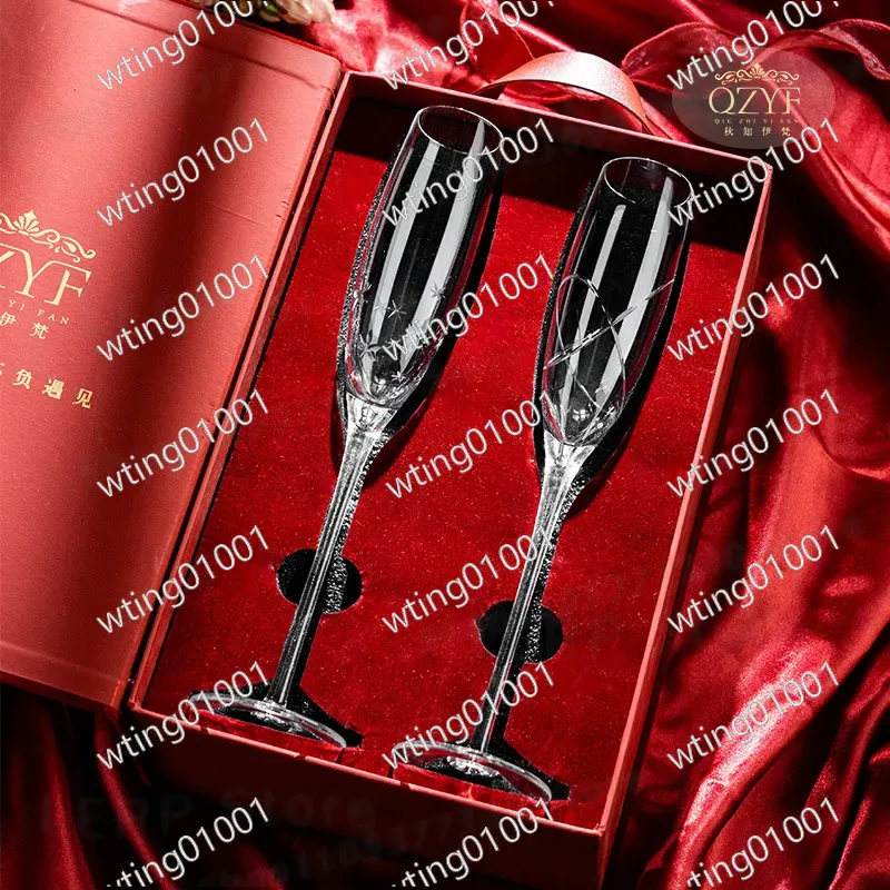 Champagne Flute Pair - Taças de Champanhe de Cristal Esculpidas