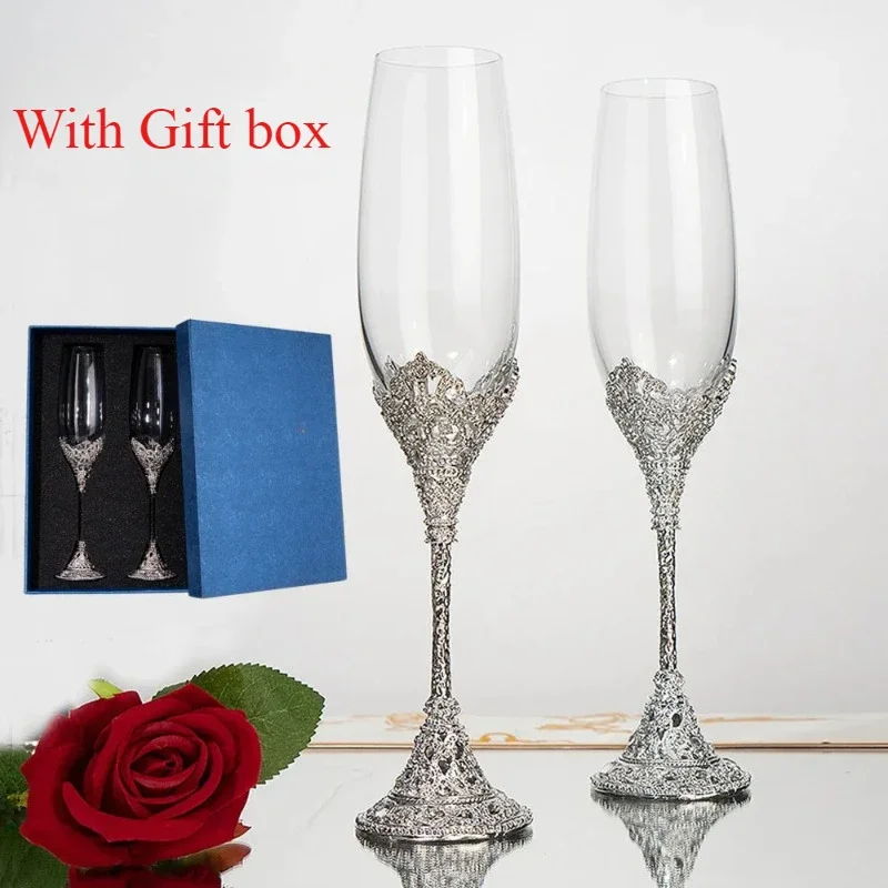Champagne Flute Pair - Nova flauta de alívio champanhe vidro