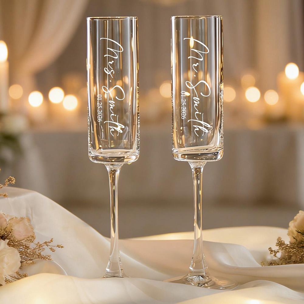Taças de Champanhe Personaliza - Champagne Flute Pair avaliação e preço