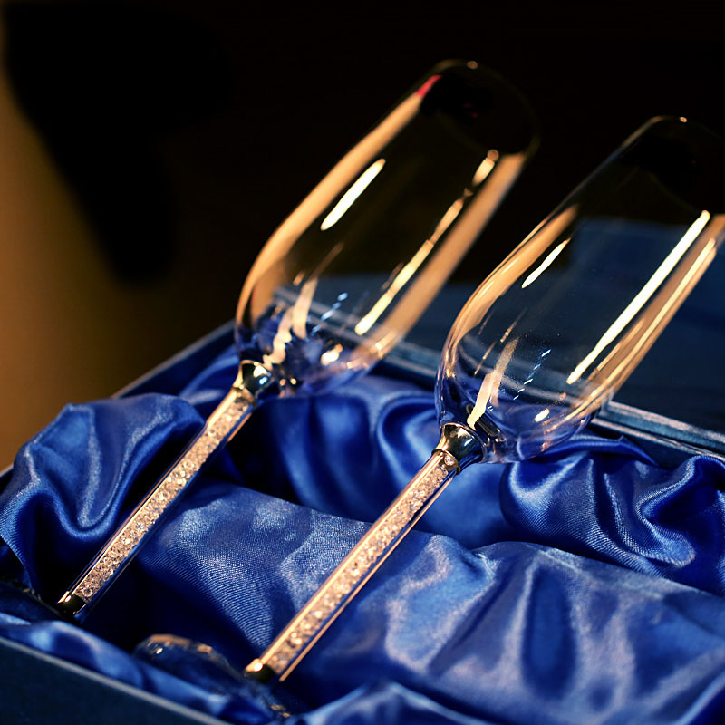 Copo de vidro de vinho de casa - Champagne Flute Pair avaliação e preço