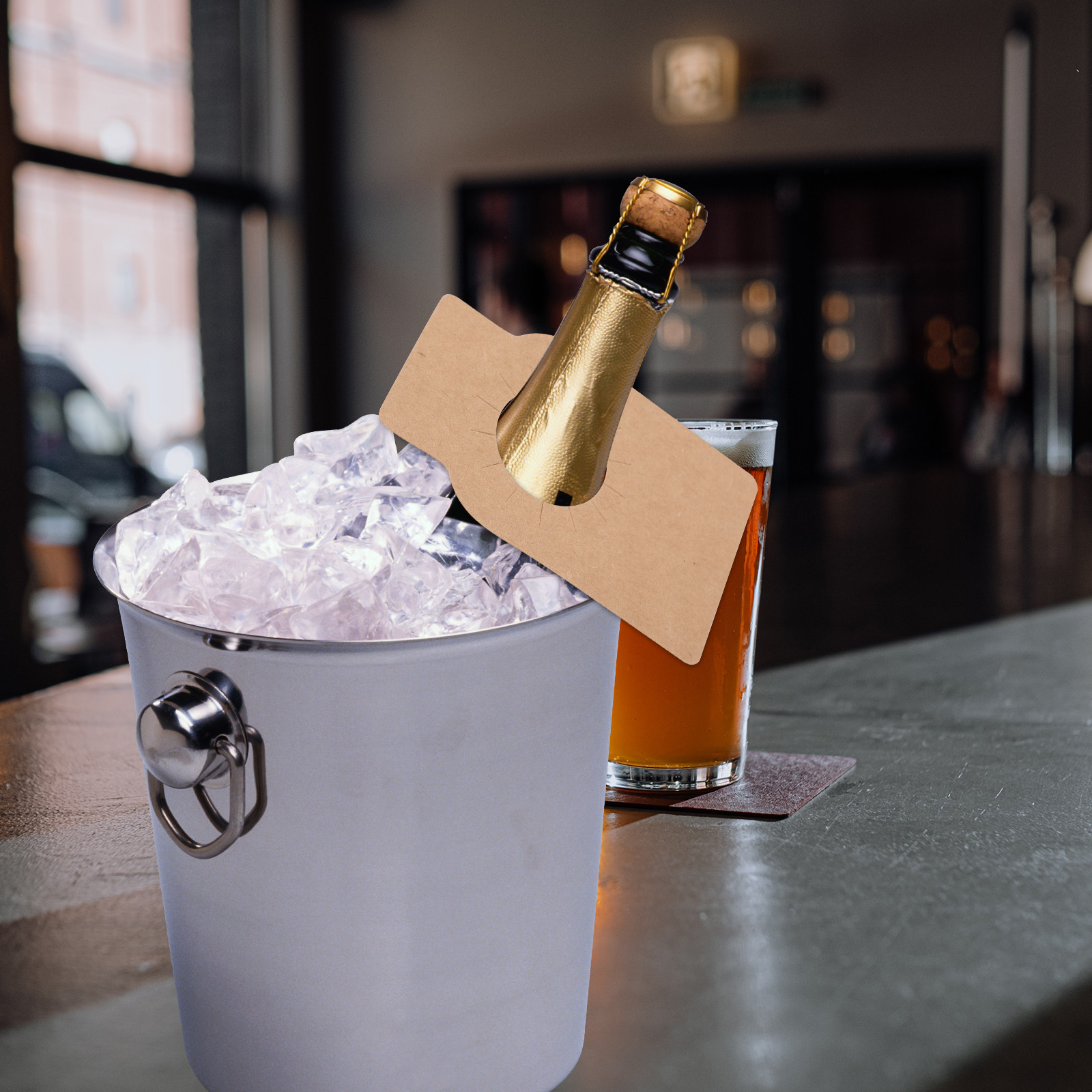 100 Etiquetas de Papel Kraft p - Wine In Beer Name avaliação e preço